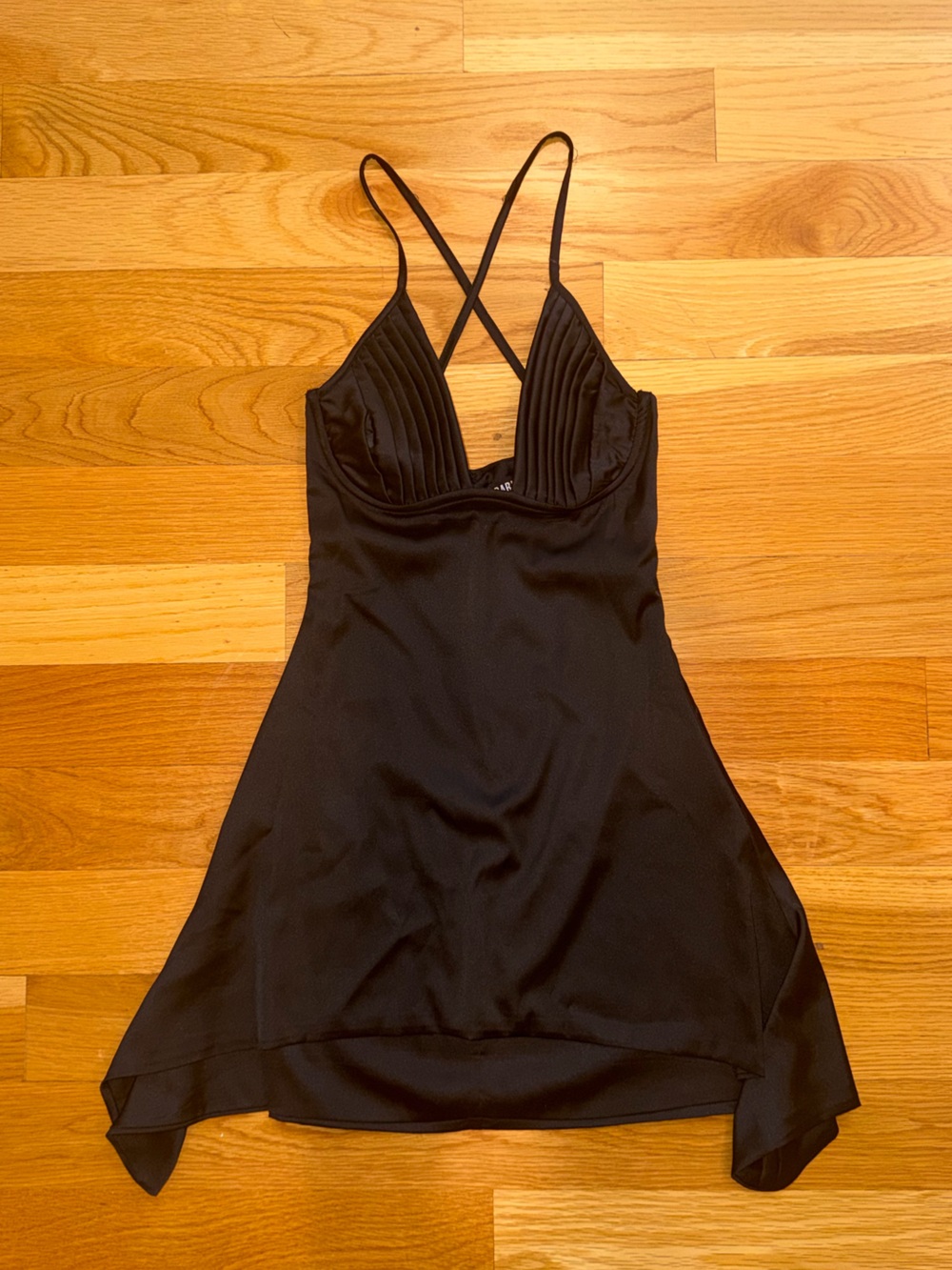 BabyBoo Black Satin Women's Mini Dress